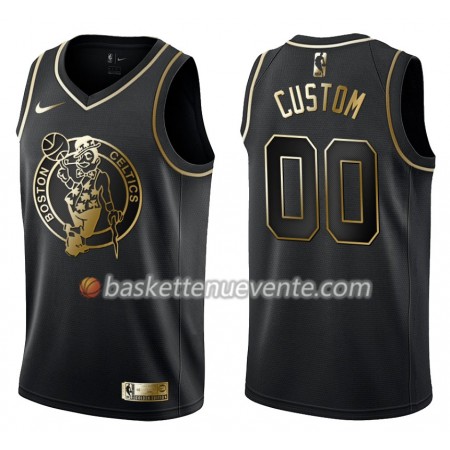 Maillot Basket Boston Celtics Personnalisé Nike Noir Gold Edition Swingman - Homme